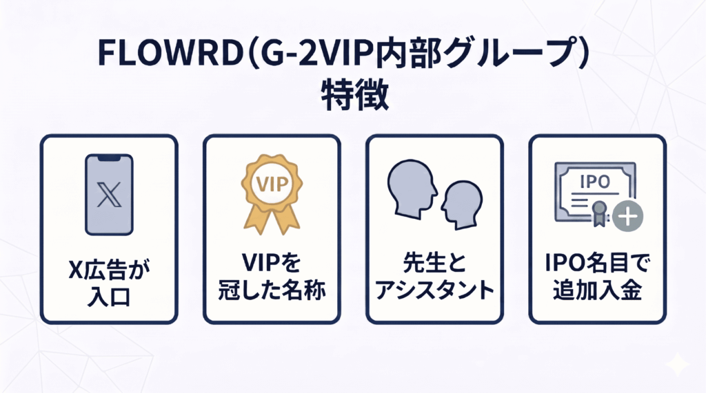 FLOWRD（G-2VIP内部グループ）の特徴