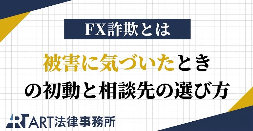 FX詐欺とは｜被害に気づいたときの初動と相談先の選び方