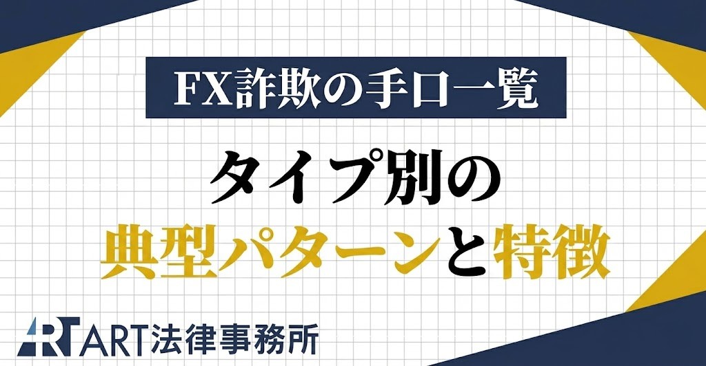FX詐欺の手口一覧｜タイプ別の典型パターンと特徴