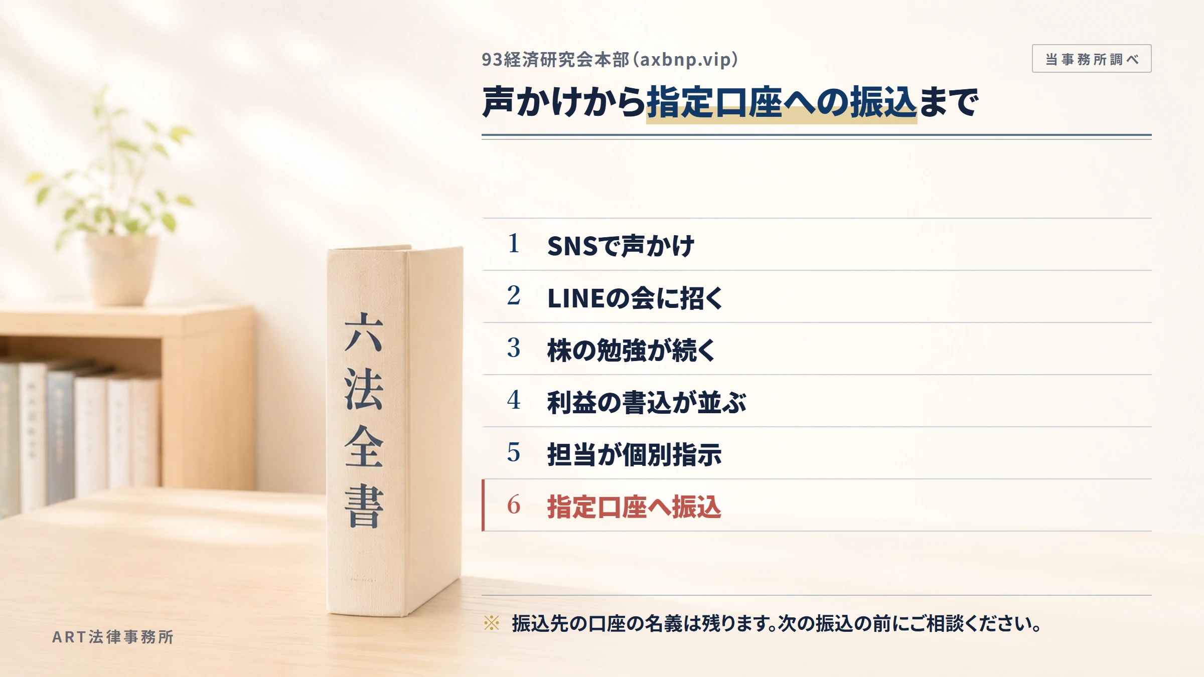 93経済研究会本部（axbnp.vip）の勧誘から入金までの流れ
