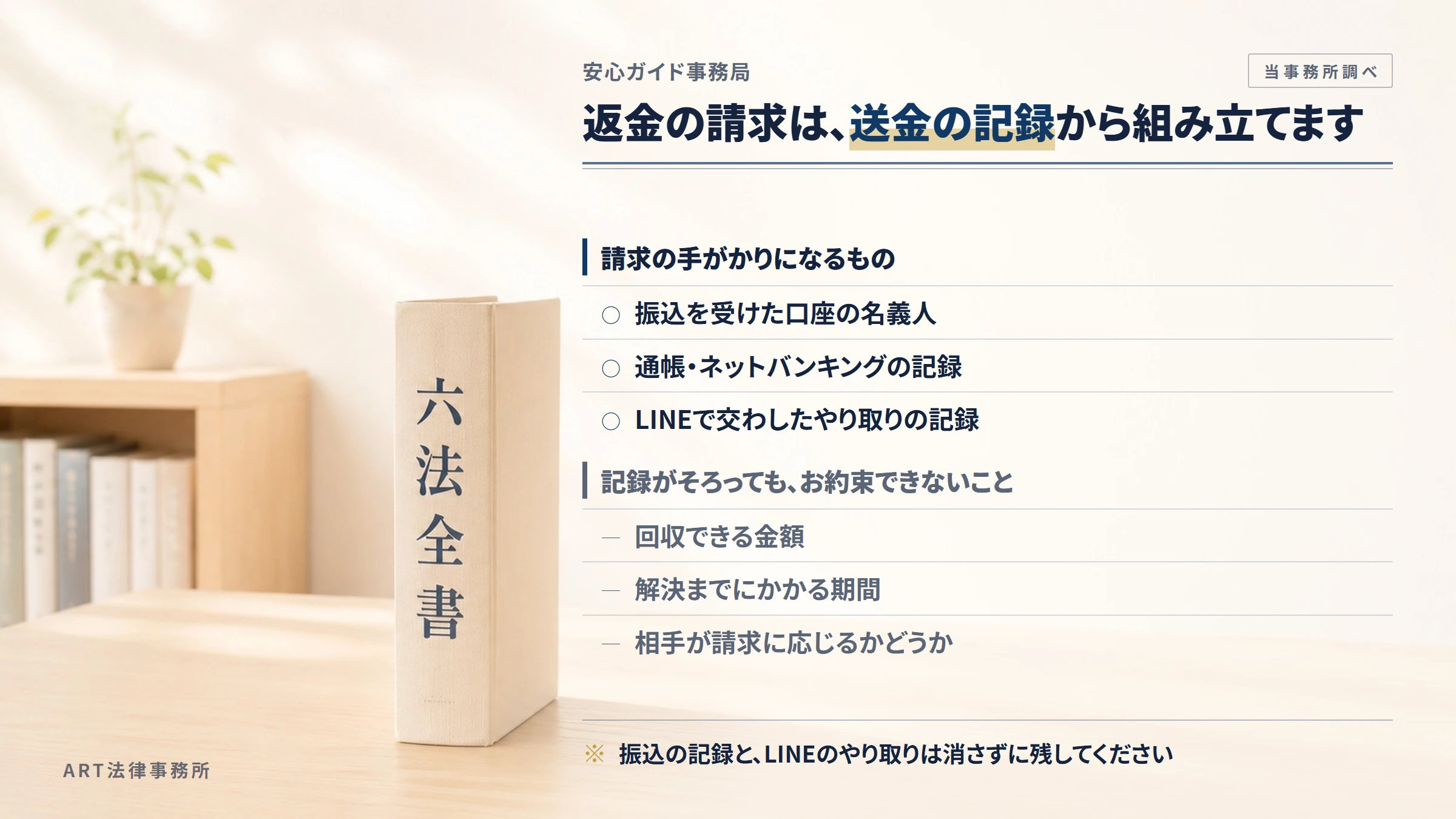安心ガイド事務局への返金請求で手がかりになるもの
