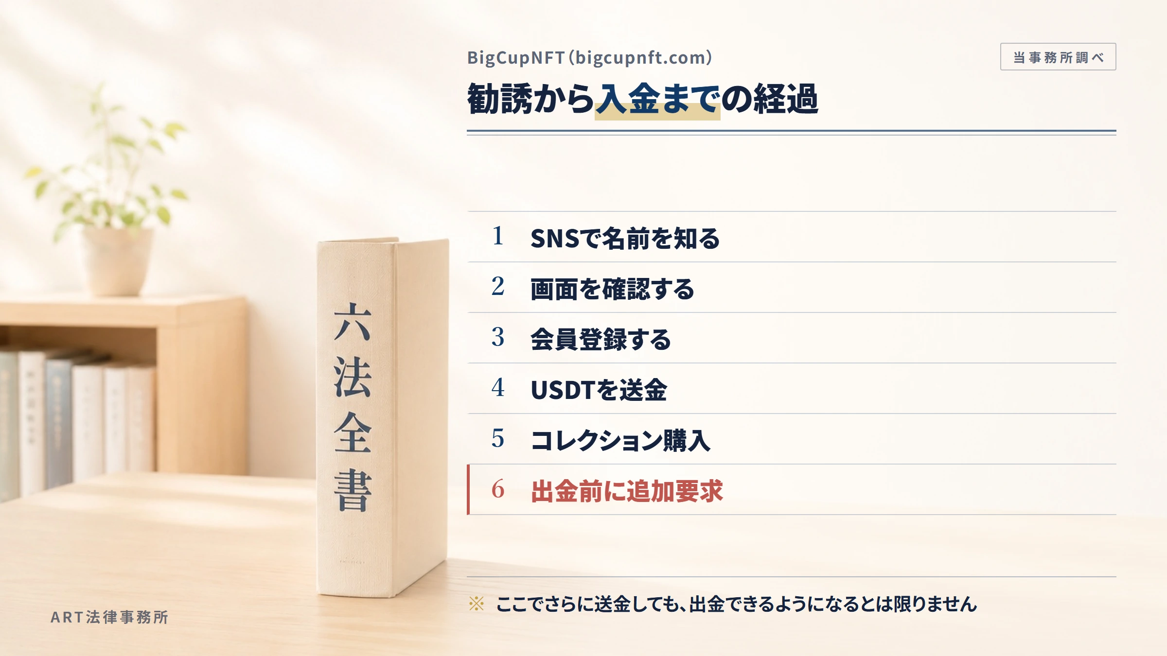 BigCupNFT（bigcupnft.com）の勧誘から入金までの流れ