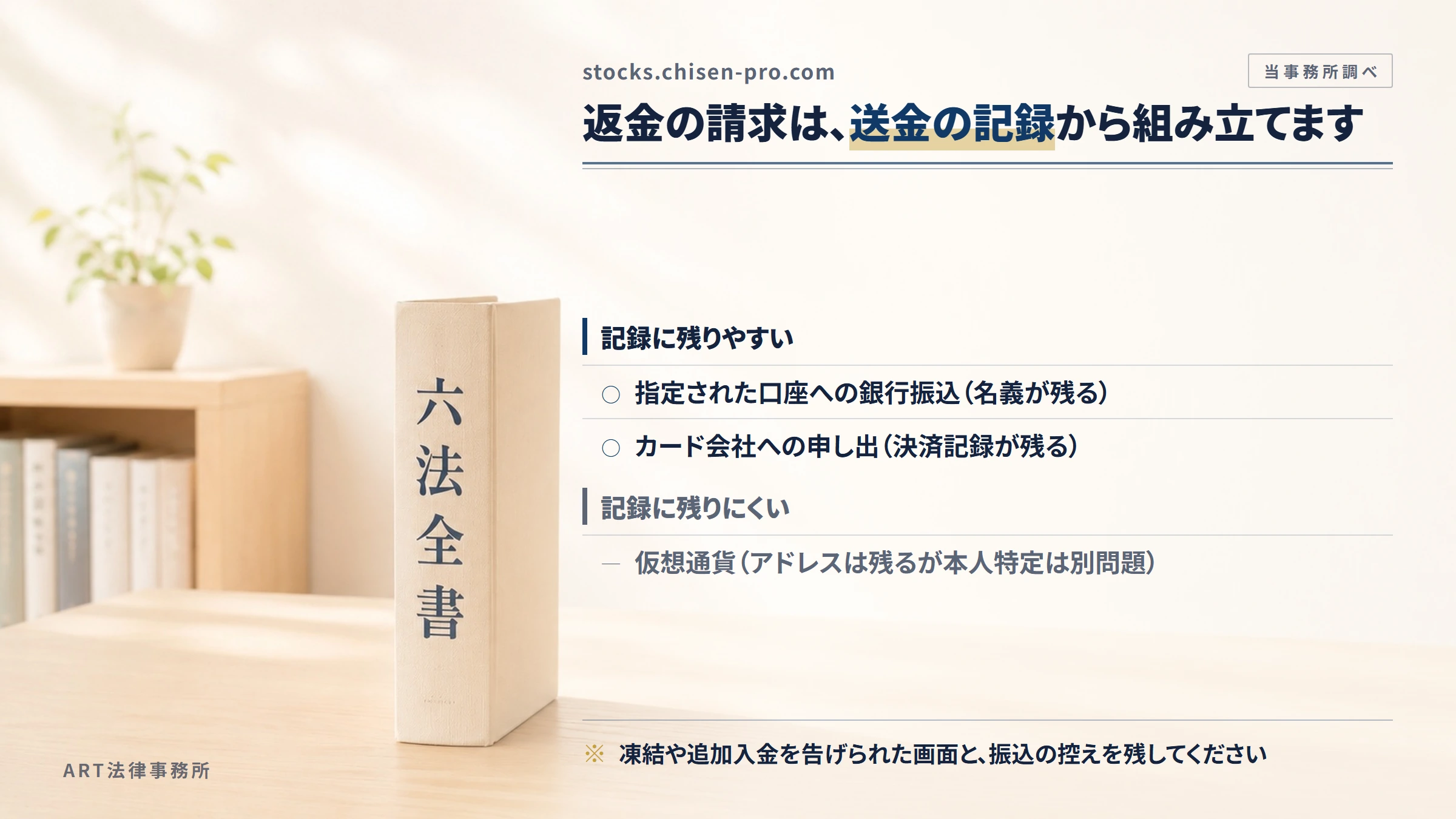 stocks.chisen-pro.comへの返金請求で手がかりになるもの