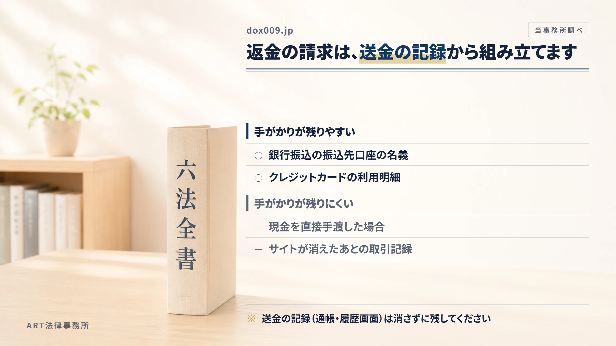 dox009.jpへの返金請求で手がかりになるもの