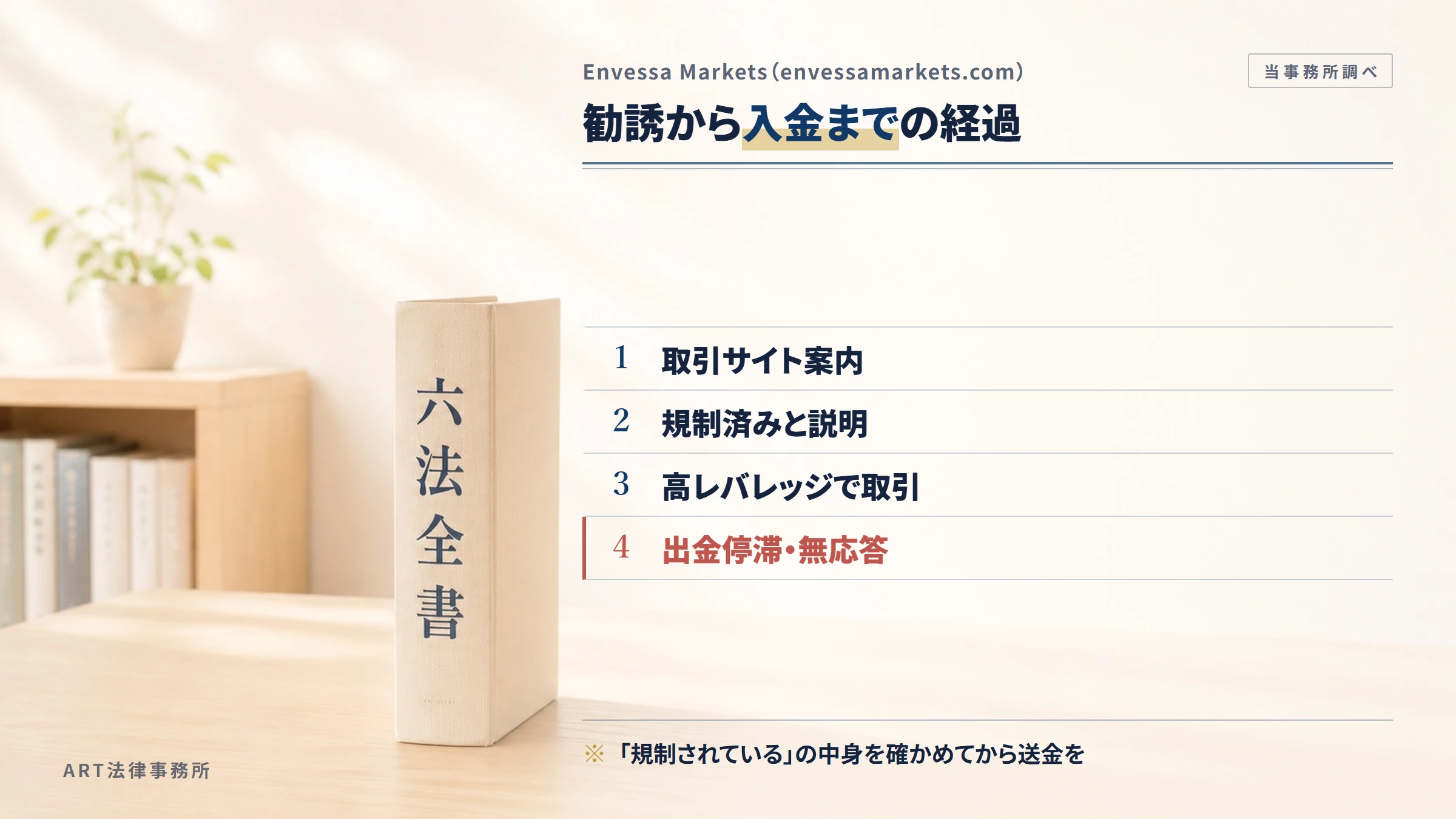 Envessa Markets（envessamarkets.com）の勧誘から入金までの流れ
