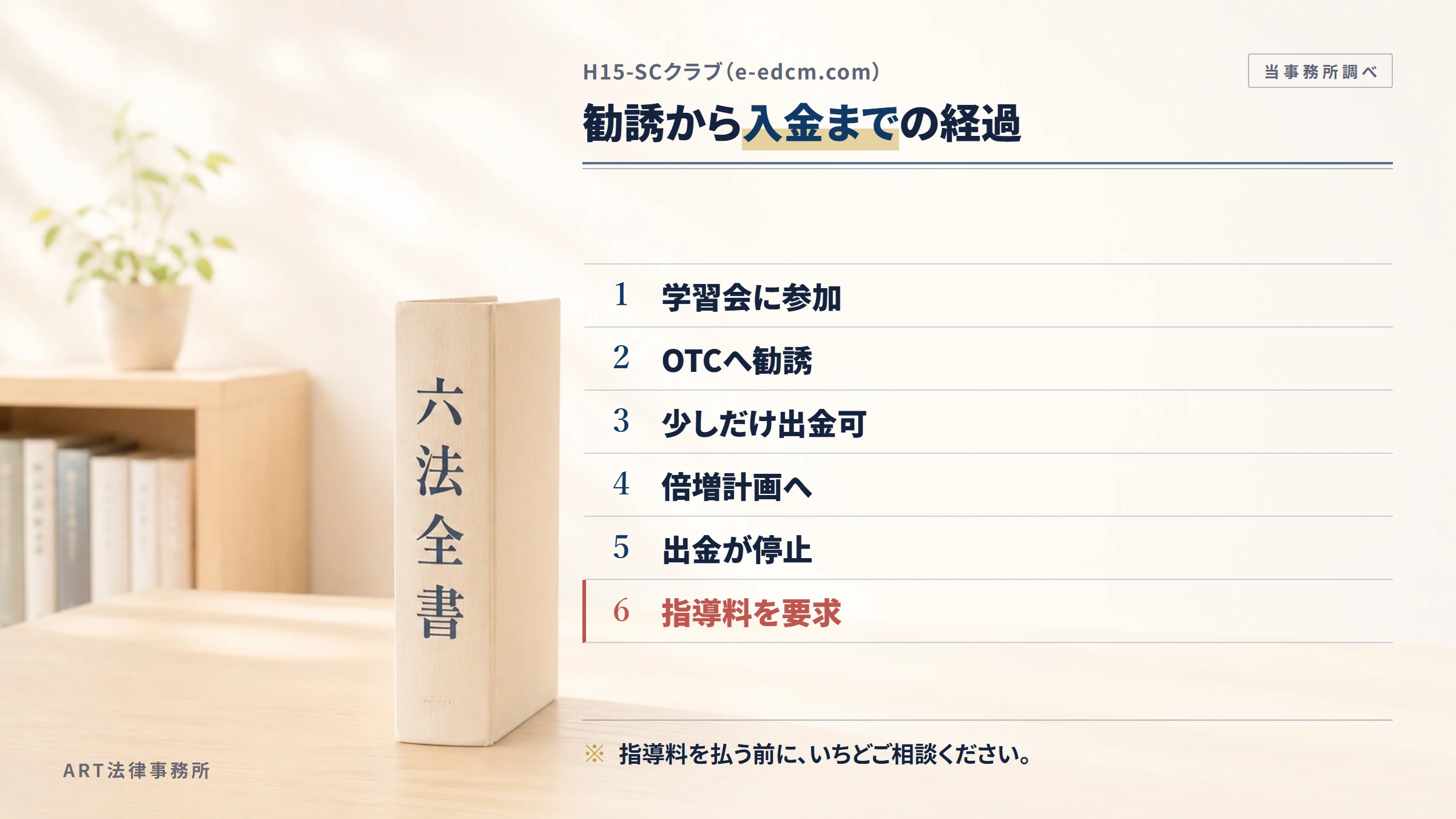 H15-SCクラブ（e-edcm.com）の勧誘から入金までの流れ