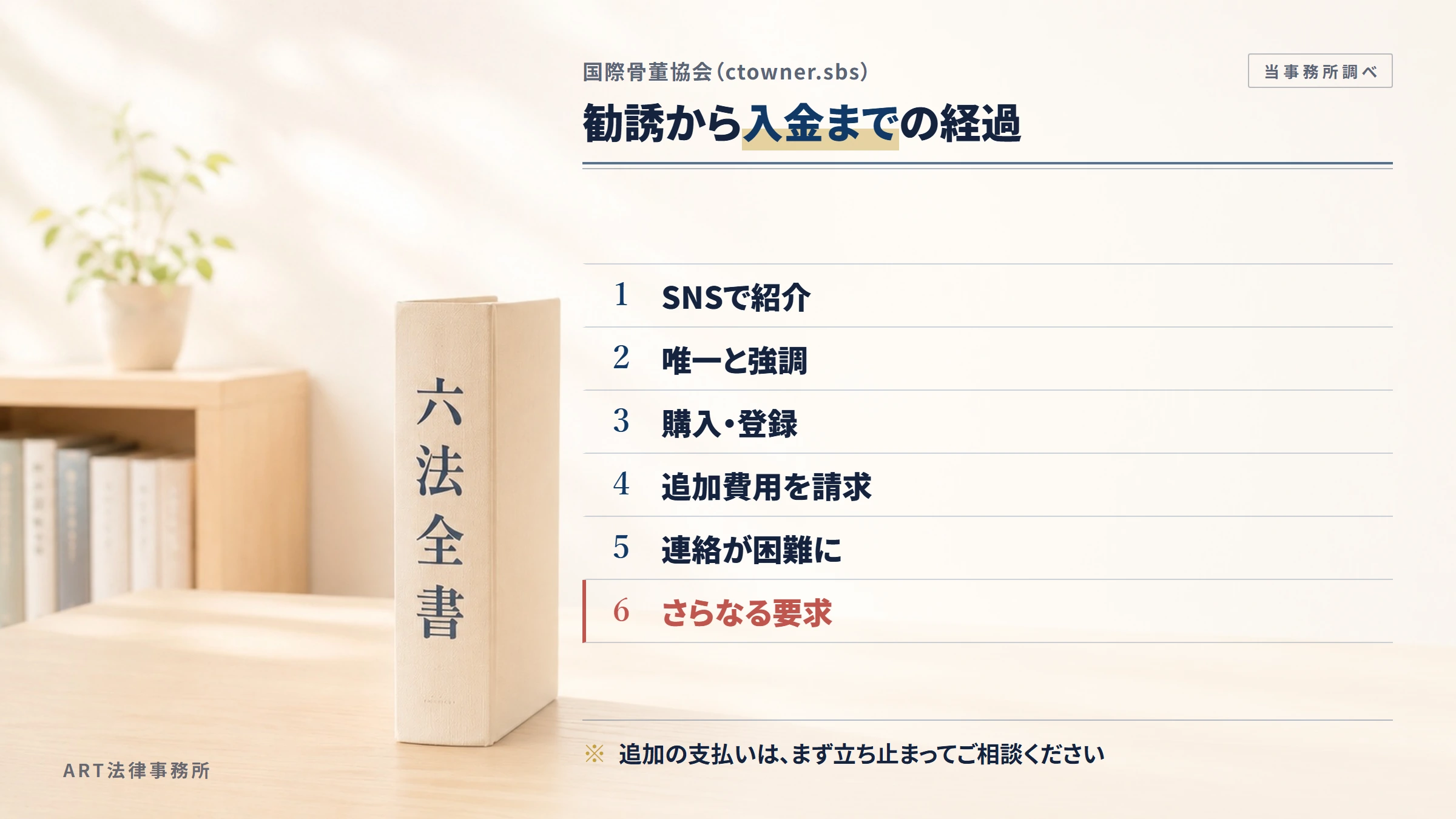 国際骨董協会（ctowner.sbs）の勧誘から入金までの流れ
