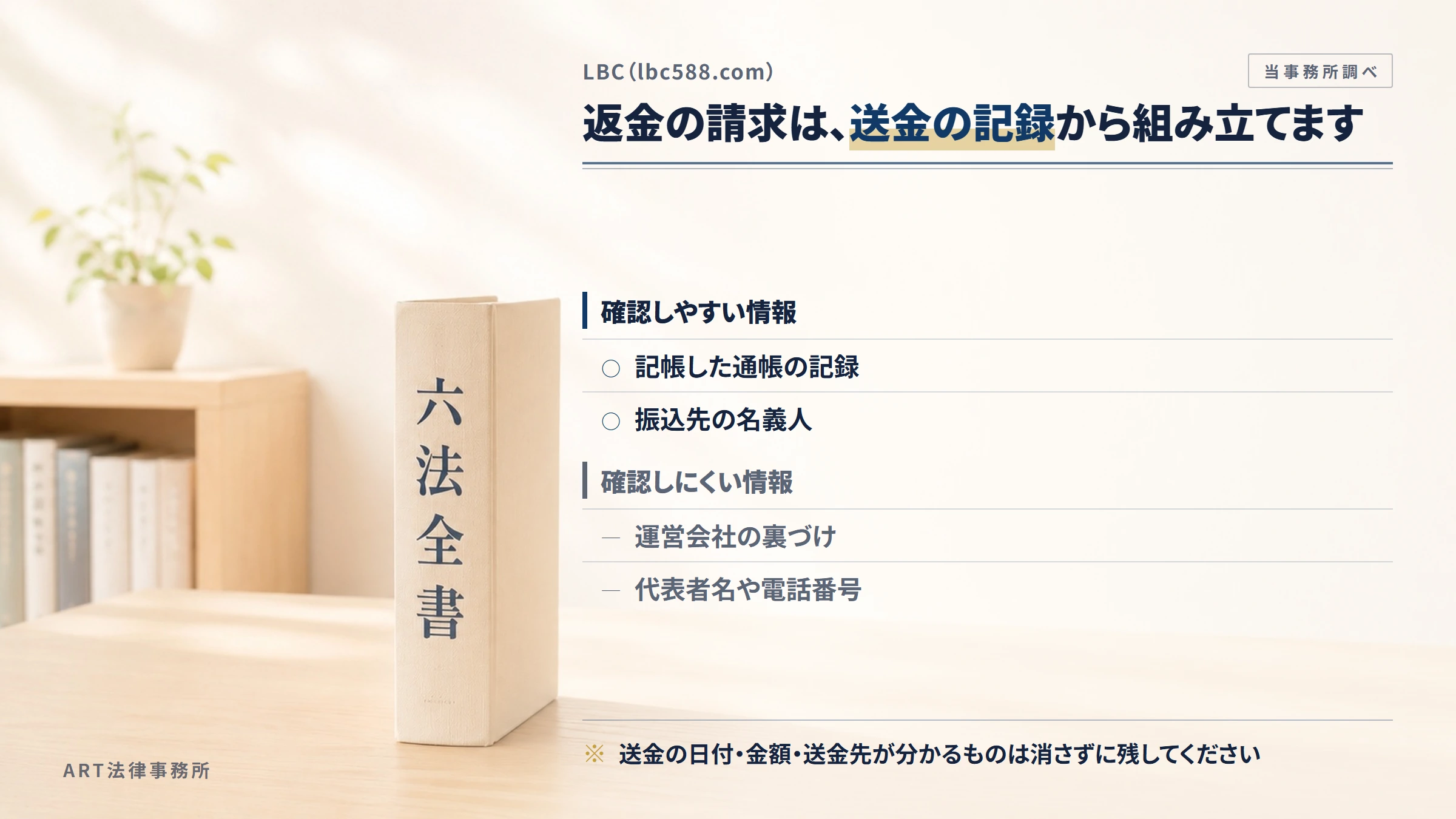 LBC（lbc588.com）への返金請求で手がかりになるもの