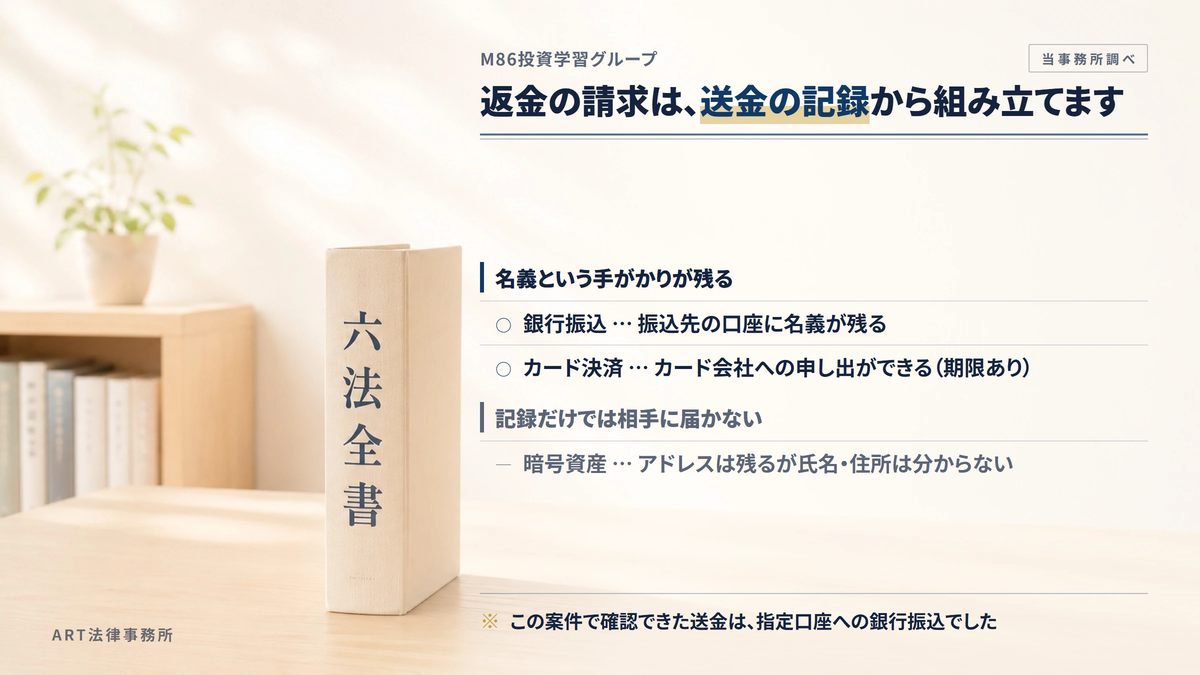 M86投資学習グループへの返金請求で手がかりになるもの