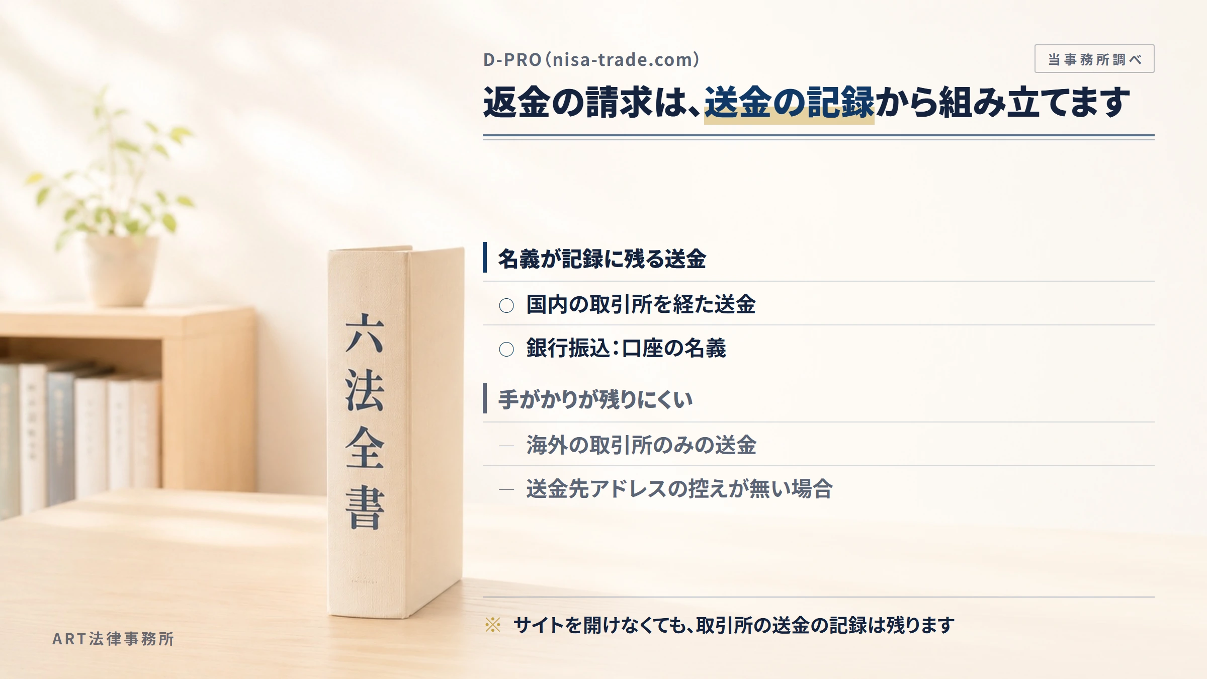 D-PRO（nisa-trade.com）への返金請求で手がかりになるもの