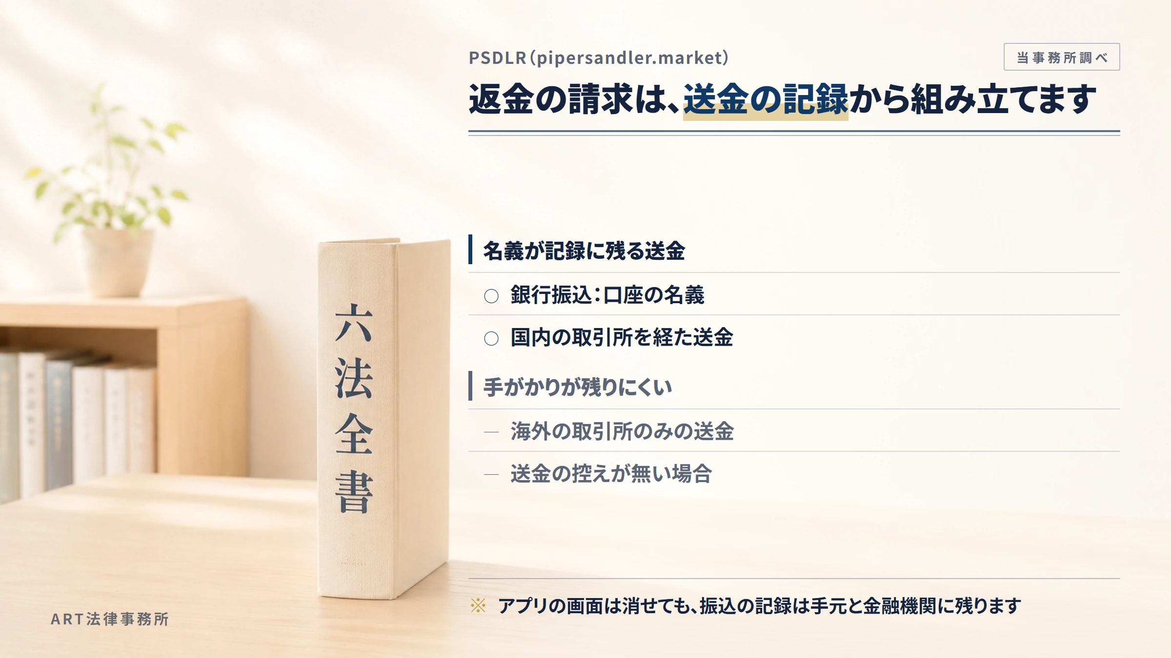PSDLR(pipersandler.market)への返金請求で手がかりになるもの
