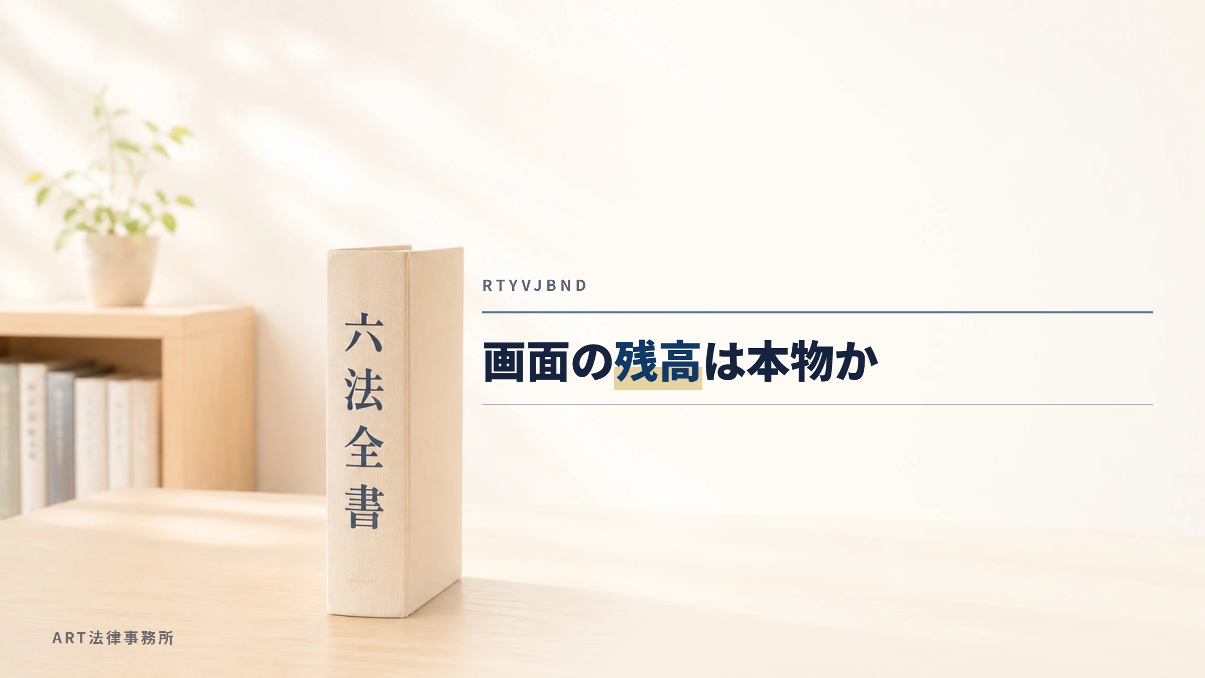 RTYVJBND｜画面の残高は本物か