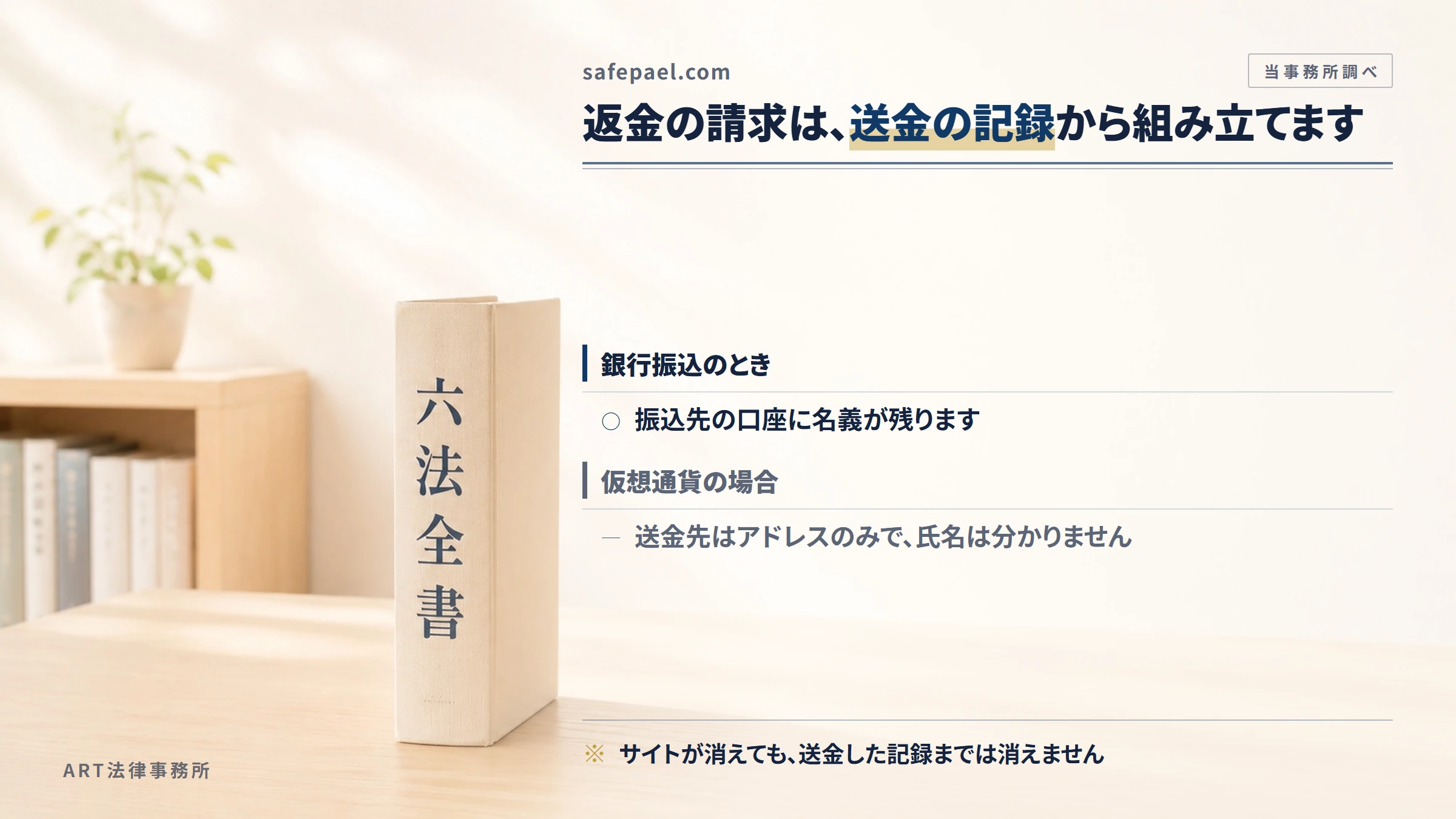 safepael.comへの返金請求で手がかりになるもの
