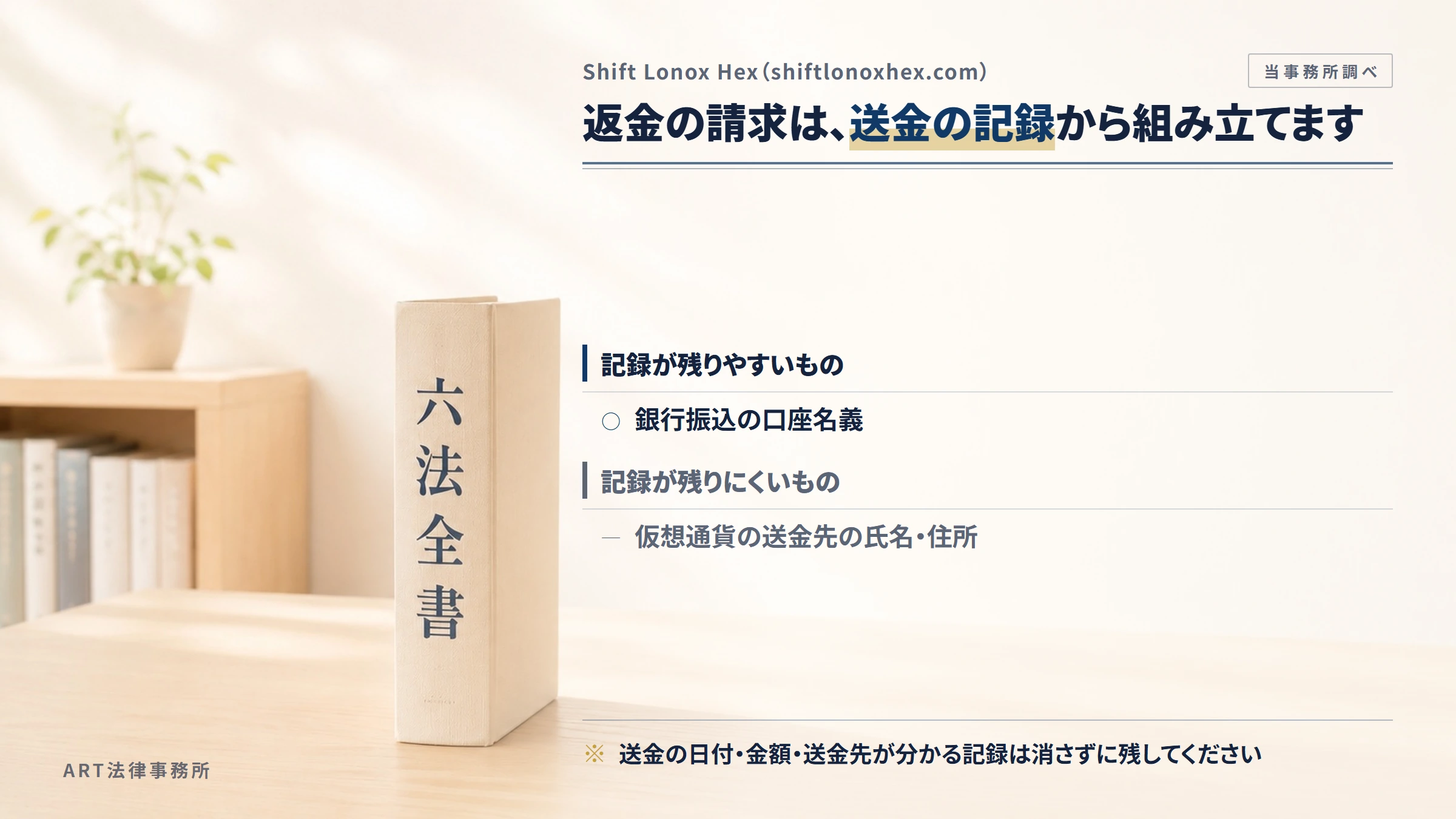 Shift Lonox Hex（shiftlonoxhex.com）への返金請求で手がかりになるもの