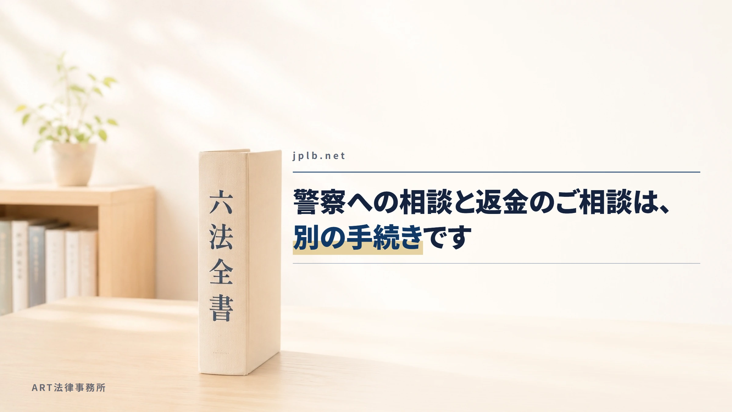 jplb.net｜警察への相談と返金のご相談は、別の手続きです