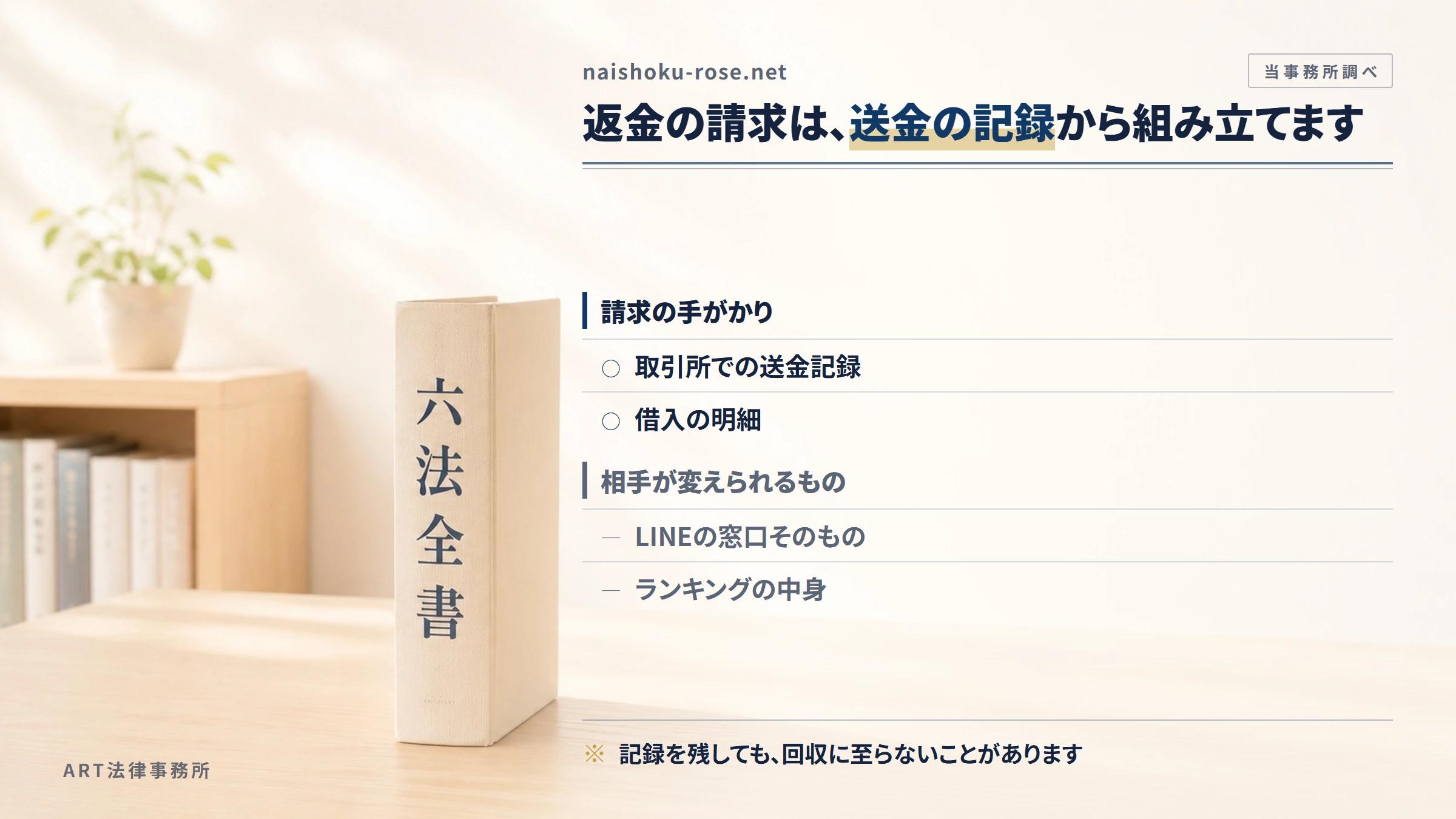 naishoku-rose.netへの返金請求で手がかりになるもの