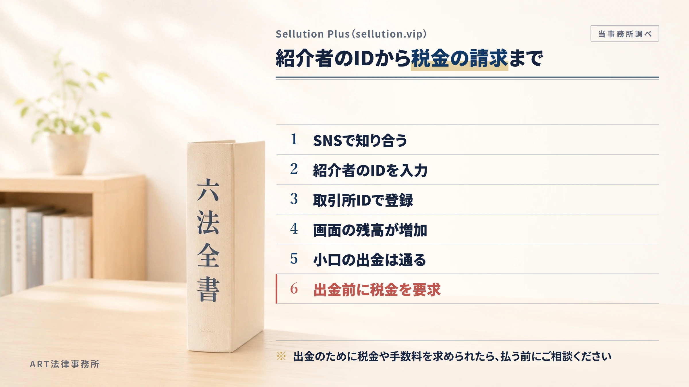 Sellution Plus（sellution.vip）の勧誘から入金までの流れ