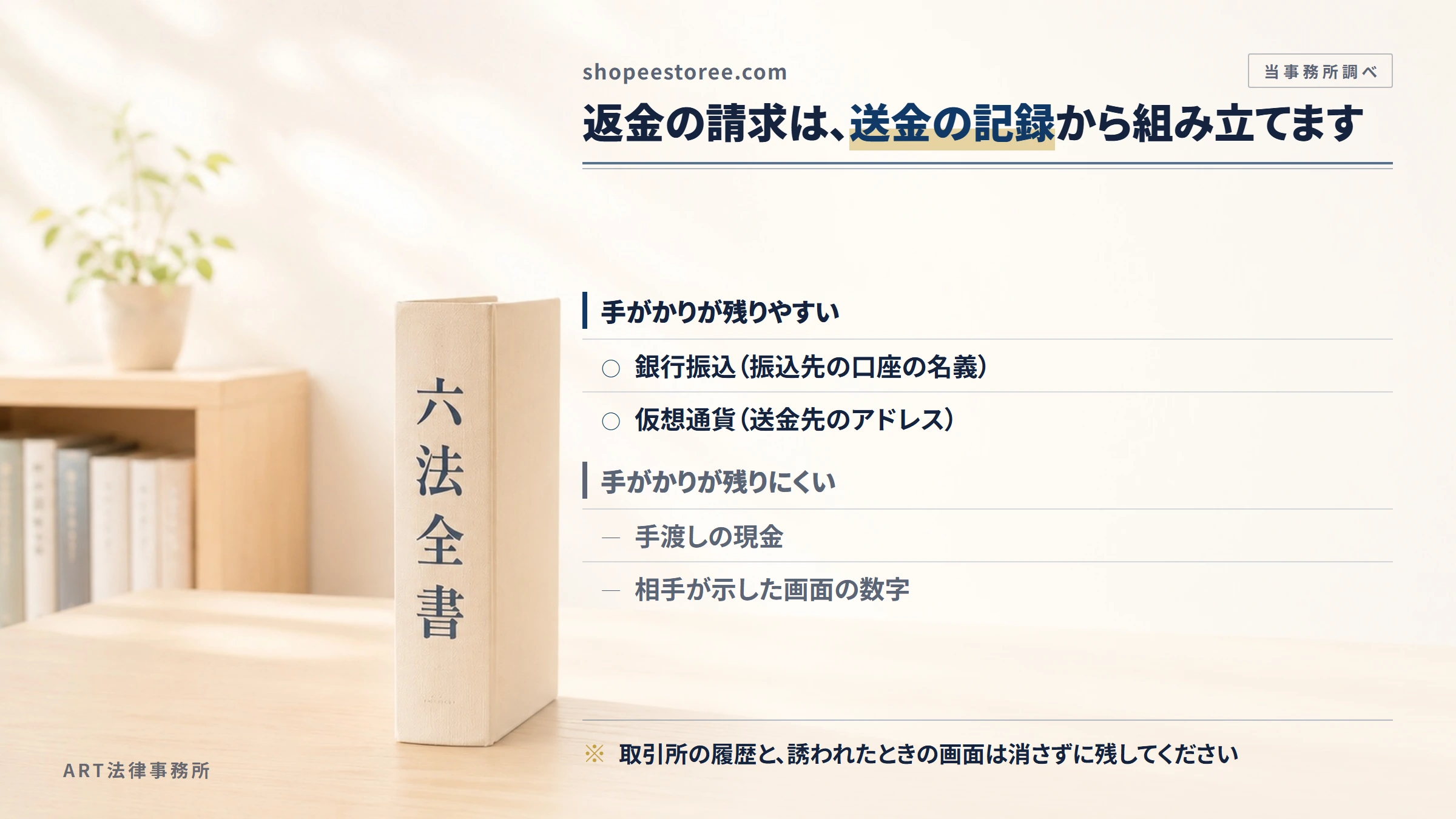 shopeestoree.comへの返金請求で手がかりになるもの