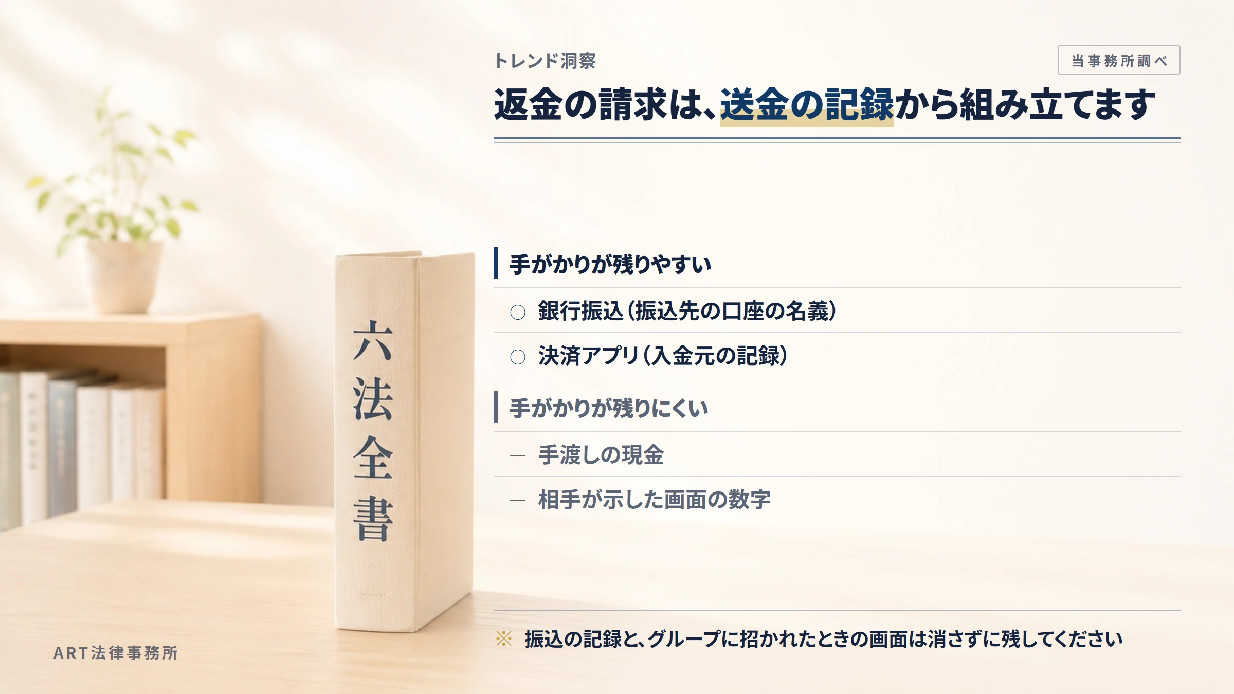 トレンド洞察への返金請求で手がかりになるもの