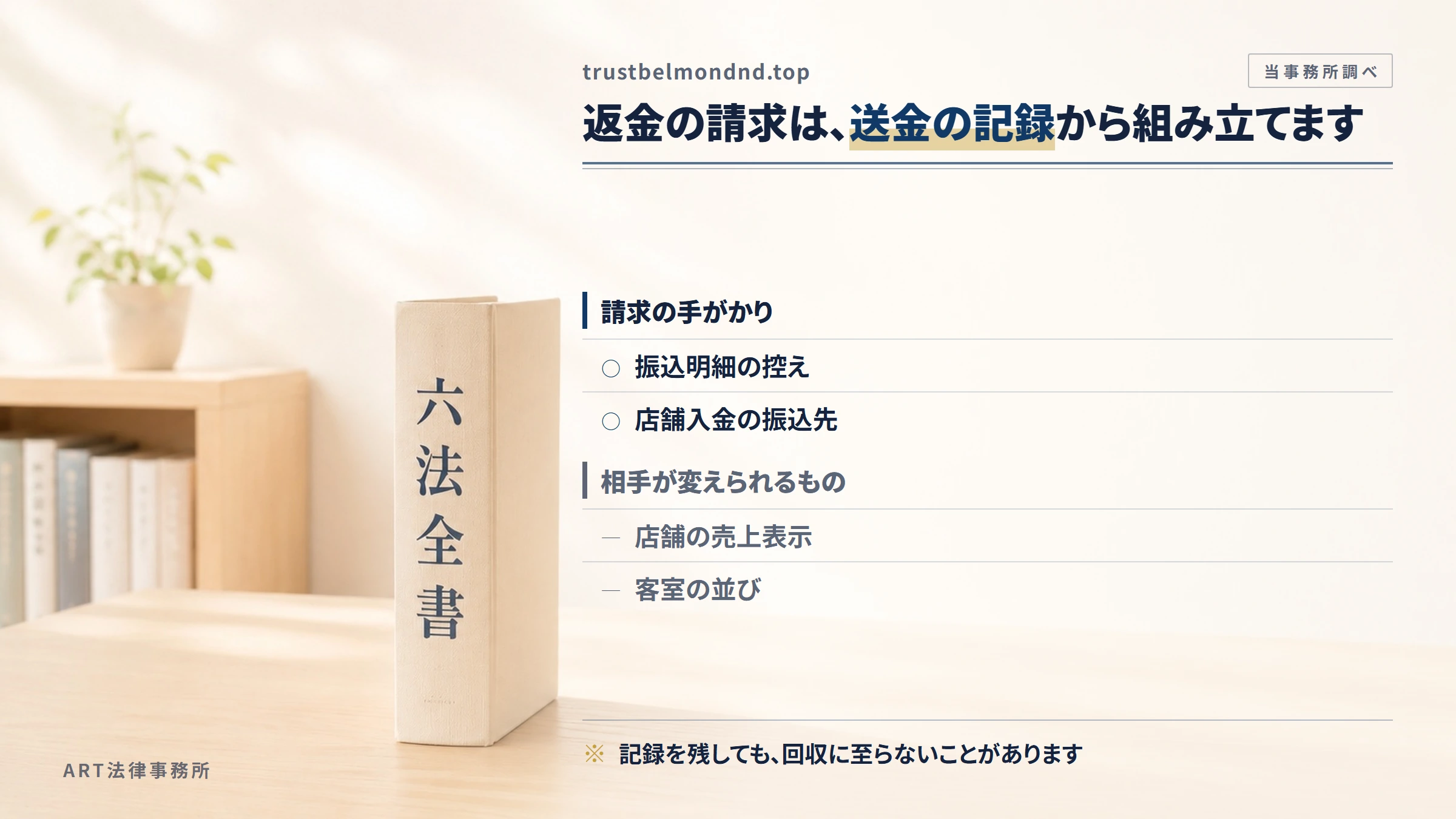 trustbelmondnd.topへの返金請求で手がかりになるもの