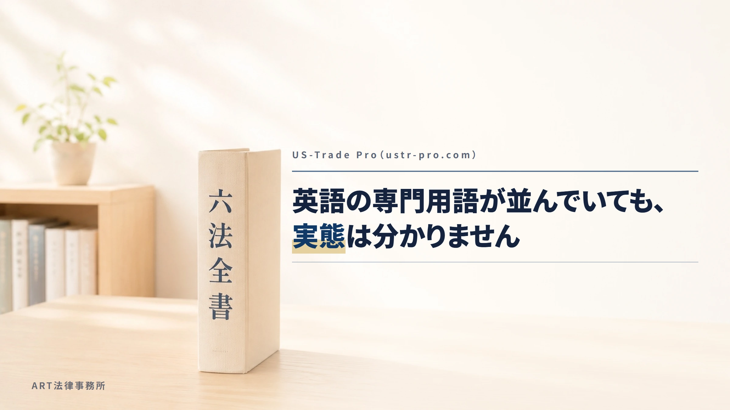 US-Trade Pro（ustr-pro.com）｜英語の専門用語が並んでいても、実態は分かりません