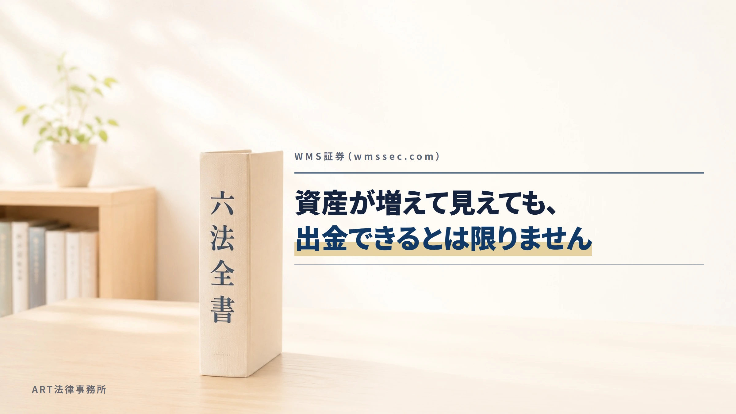 WMS証券(wmssec.com)|資産が増えて見えても、出金できるとは限りません
